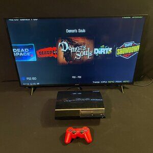 Ps3 Playstation 3 1TB Drive With Red Controller And Games